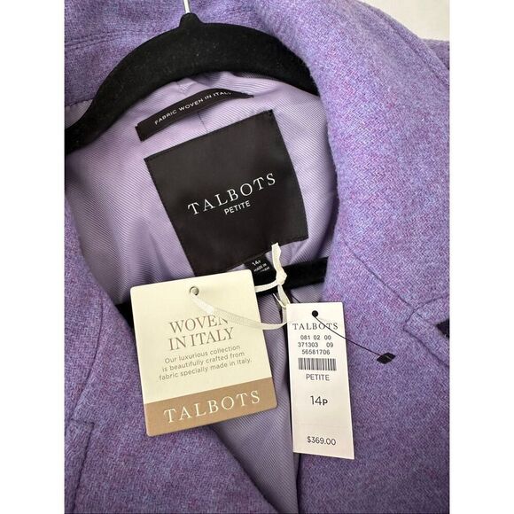 NWT Talbots Lilac Purple NATALIA MOTO  Italian Wool Blend Front Zip Jacket 14P - Picture 8 of 10